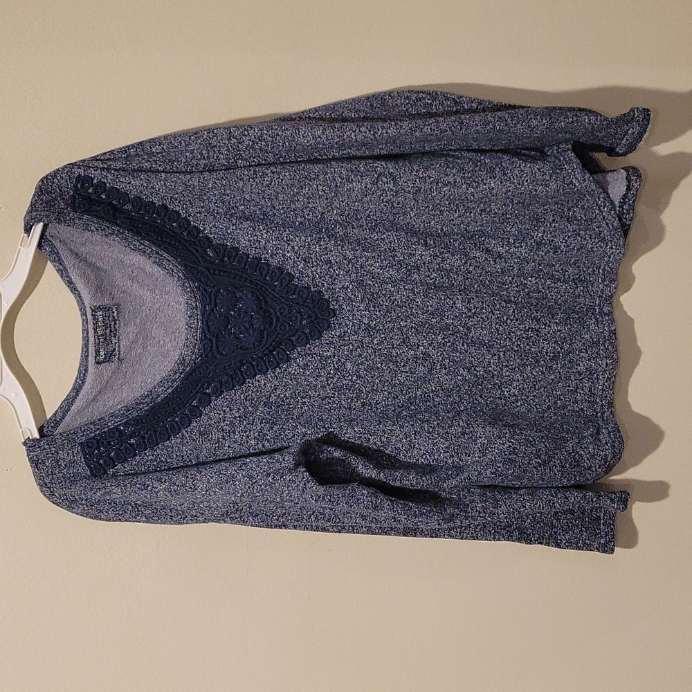 ❤CENTRAL PARK LACE TRIM SWEATER/SWEATSHIRT, LARGE